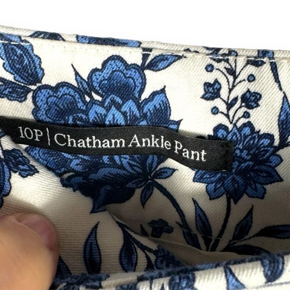 Talbots Chatham Straight Leg Ankle Pants, Blue/White Vibrant Floral, Size 10P - Picture 8 of 14